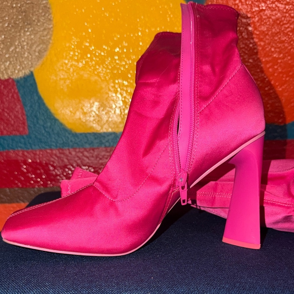 Call It Spring Fuchsia Heeled Boots - Picture 4 of 4